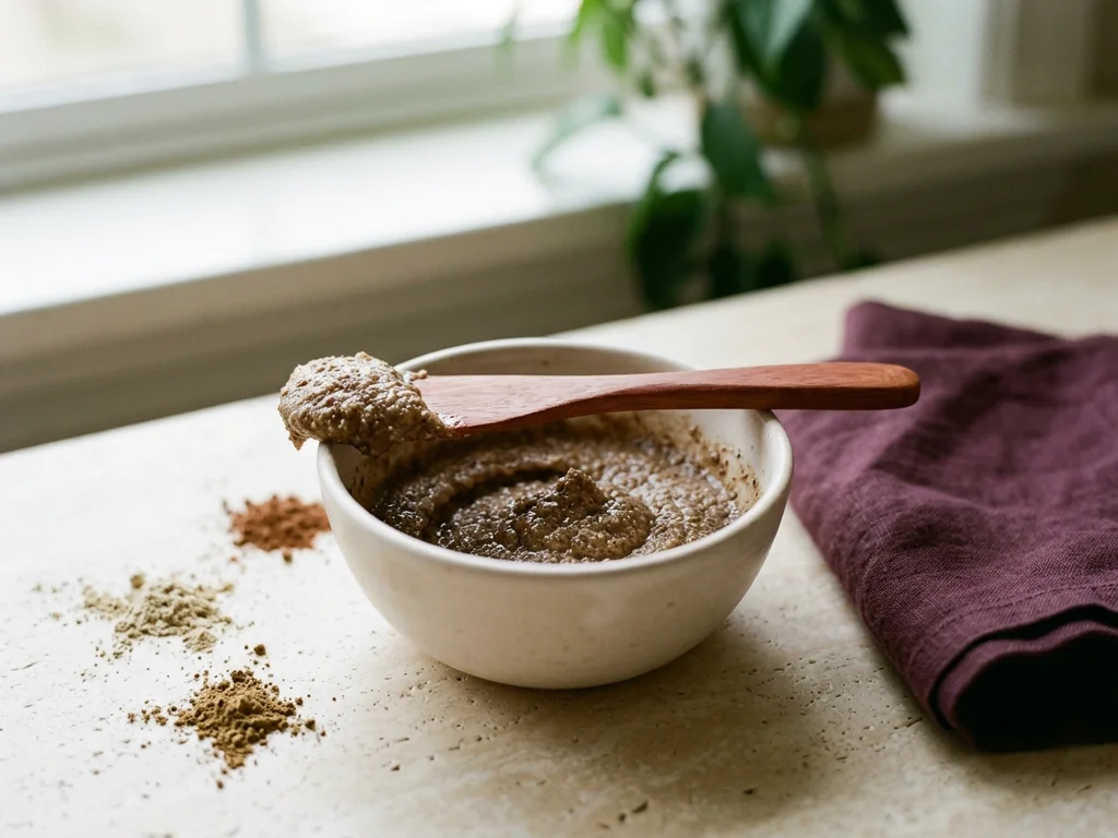 Masque naturel maison contre les poils indésirables dans un bol artisanal pour une peau lisse.