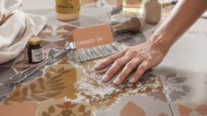 huile de lin carreau de ciment