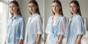 chemisier bleu clair femme