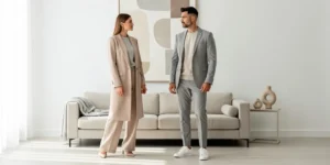 gris et beige vetement