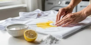 tache jaune vêtement