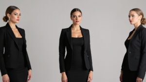 robe noir avec veste