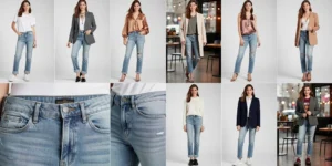 tenue avec jean bleu clair femme